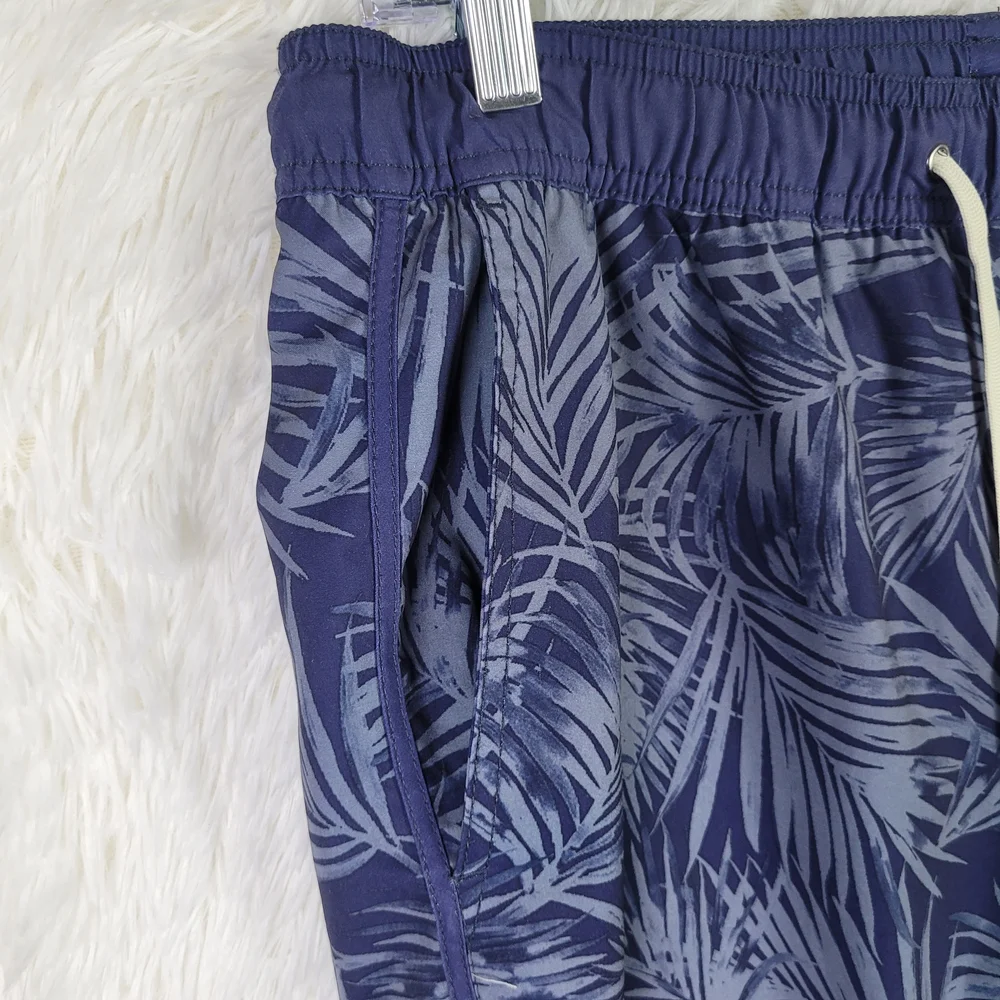 Fair Harbor Mens‎ Small Blue Tropical Swim Trunks Vacation Beach Unlined